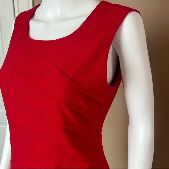 Calvin Klein Red Sheath Mini Dress Scoop Neck Sleeveless - Picture 4 of 10